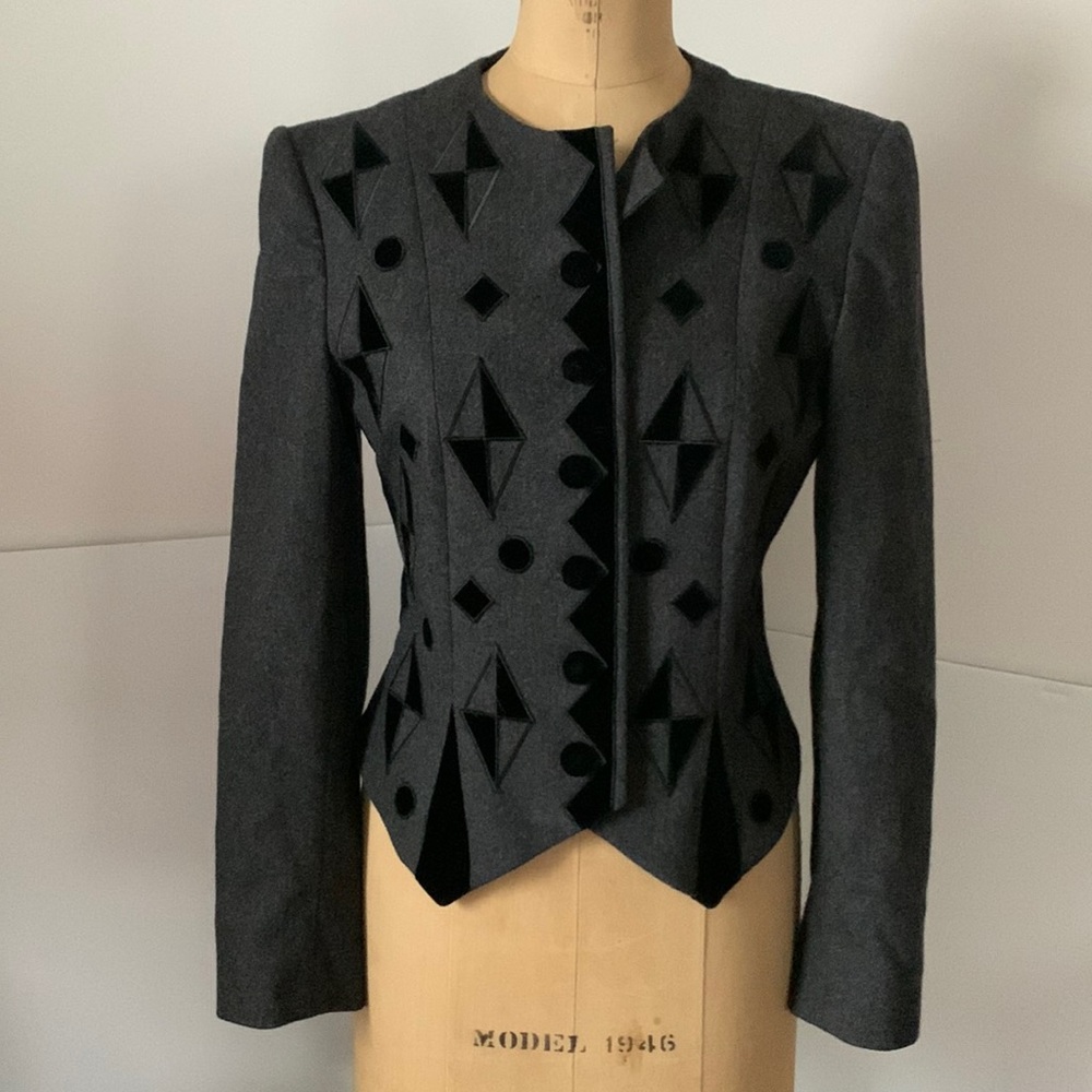 Vintage 80s Louis Féraud Paris Wool Cashmere jacket US 6 West Germany